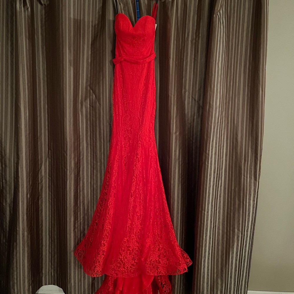 Adore Red Lace Maxi Dress